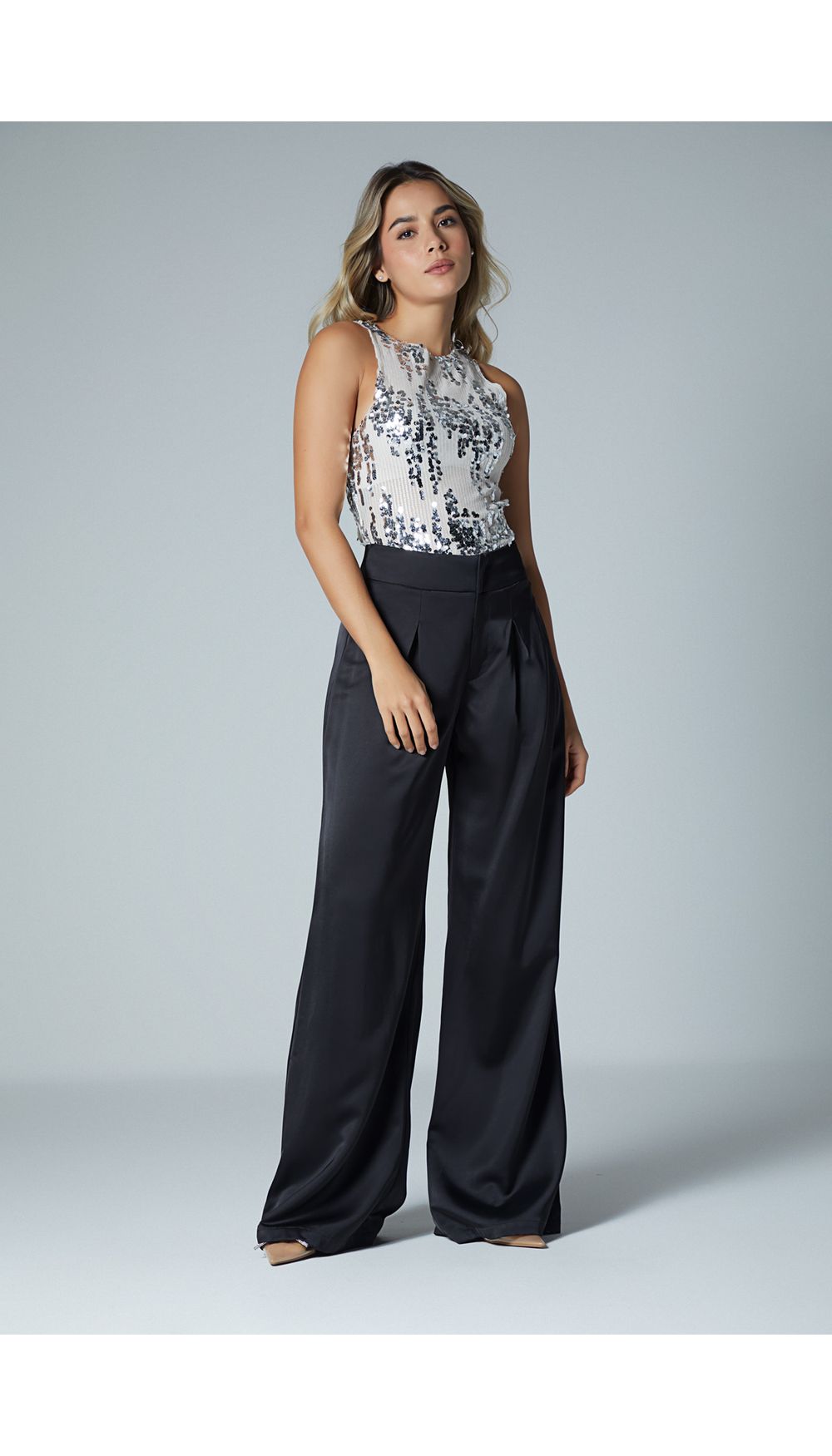 Blusa manga sisa en lentejuelas para muj
