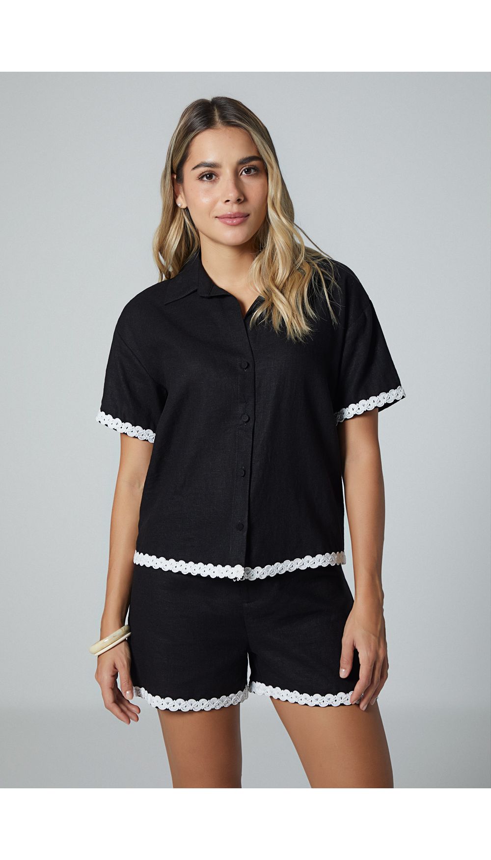 Conjunto manga corta con short tiro alto