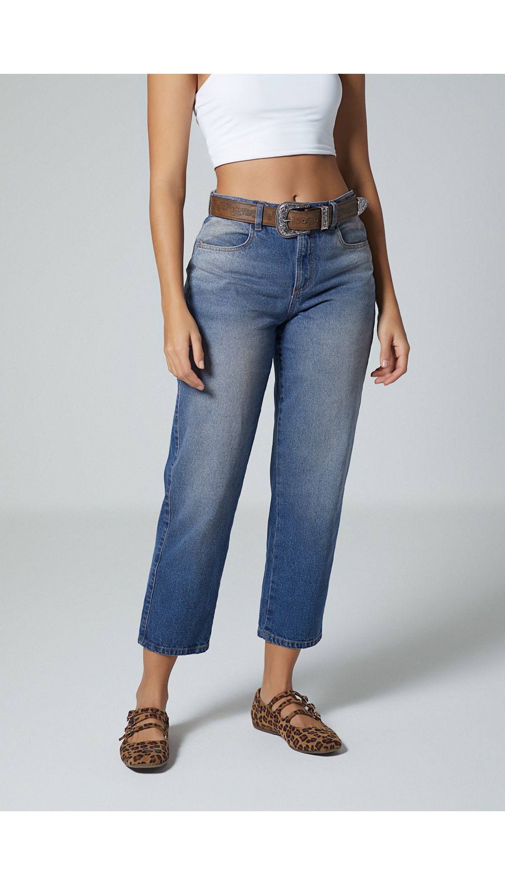 Jean  para mujer  tiro bajo  mom fit con