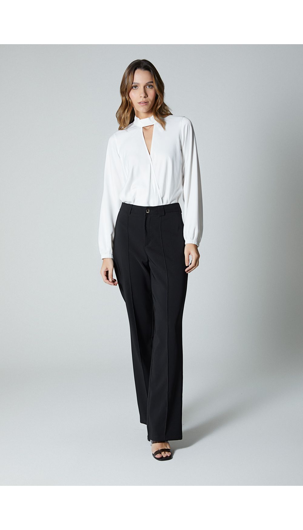 Pantalon recto para mujer tiro alto