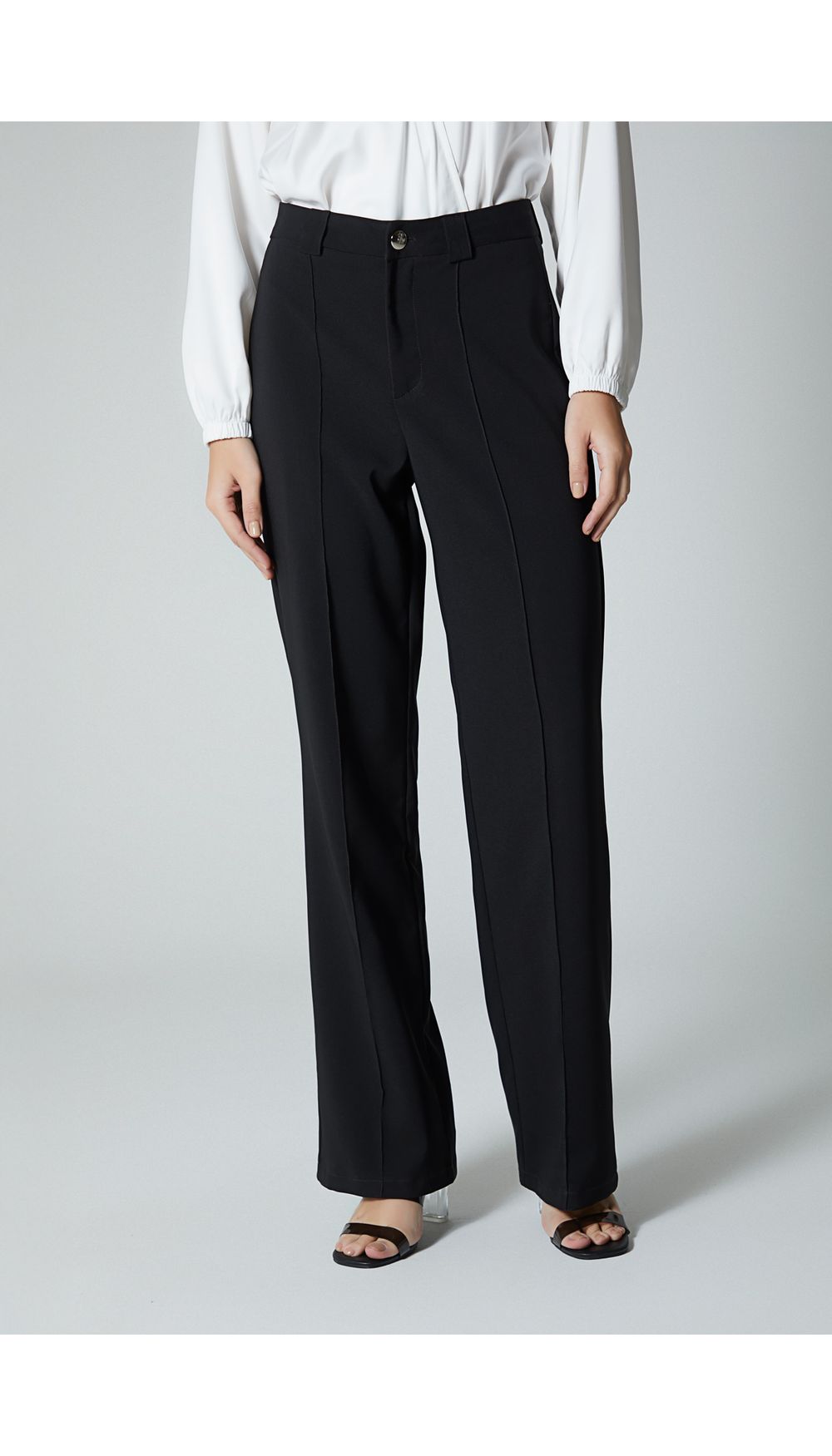 Pantalon recto para mujer tiro alto