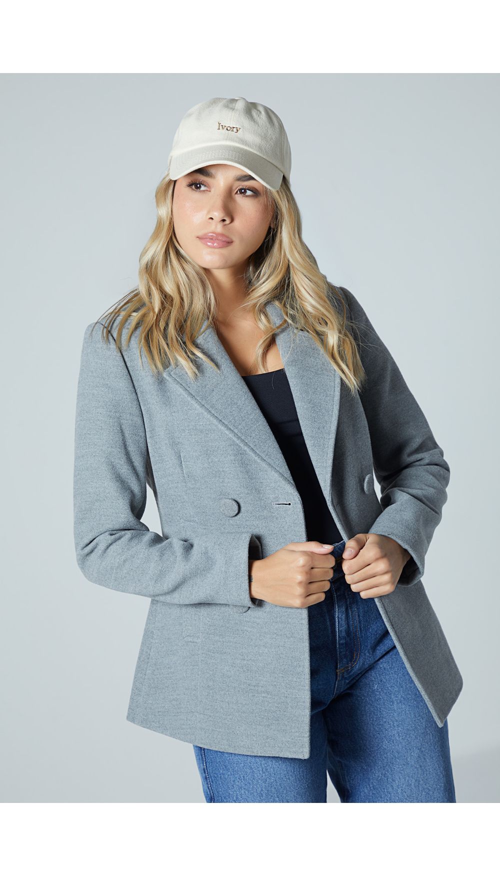 Chaqueta en paño manga larga para mujer