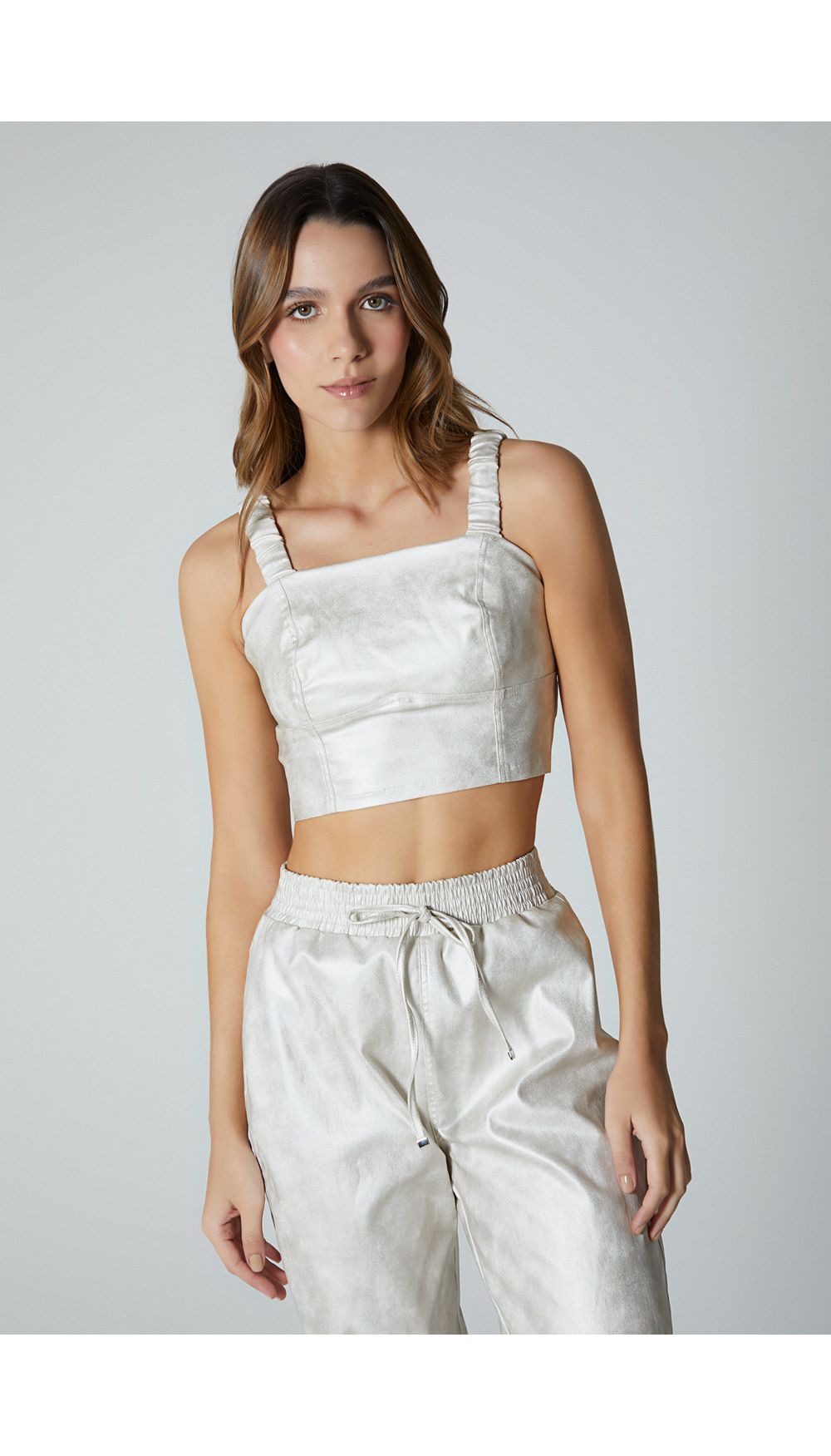 Blusa crop para mujer de tiras