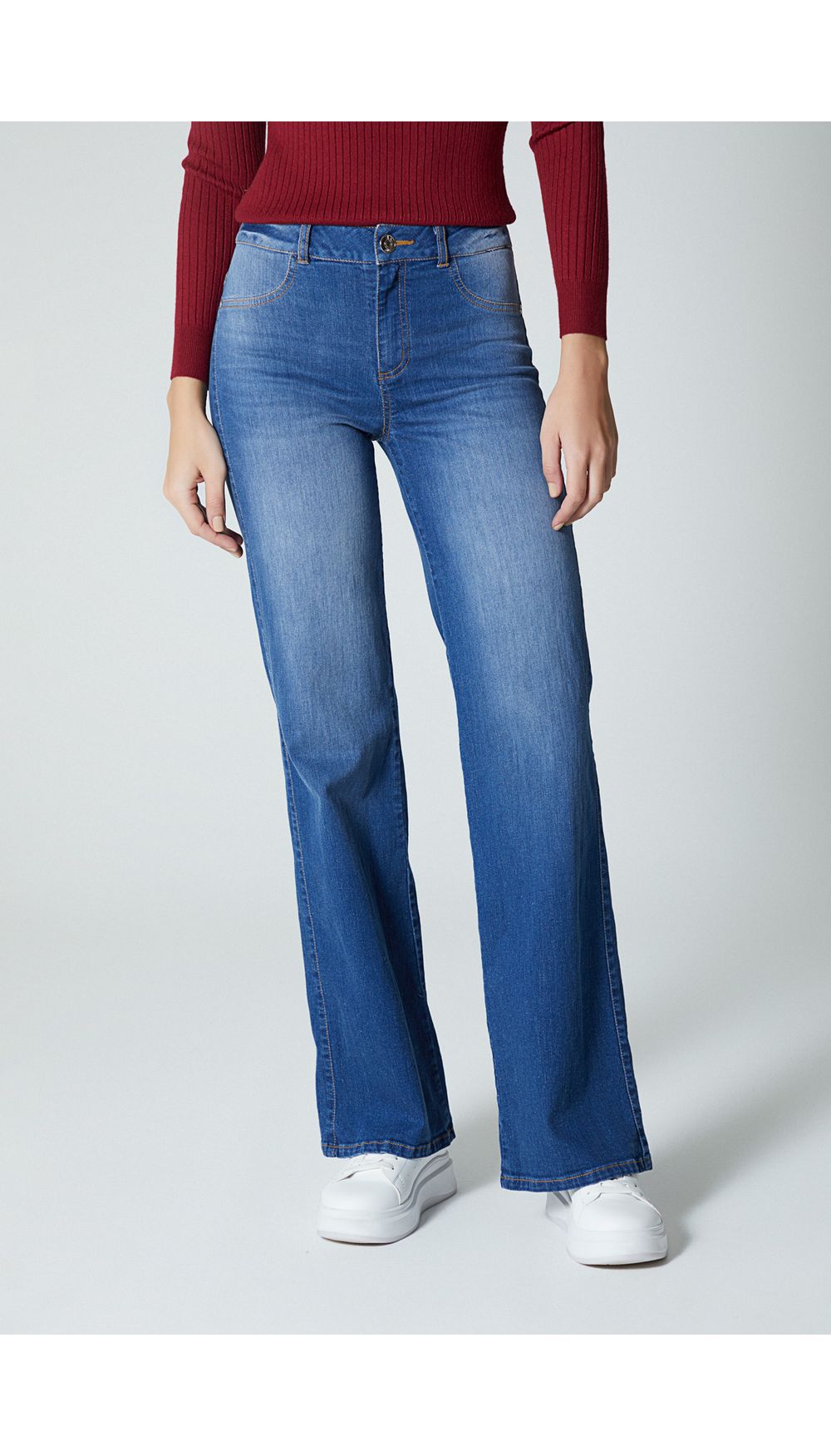 Jean para mujer  tiro medio recto