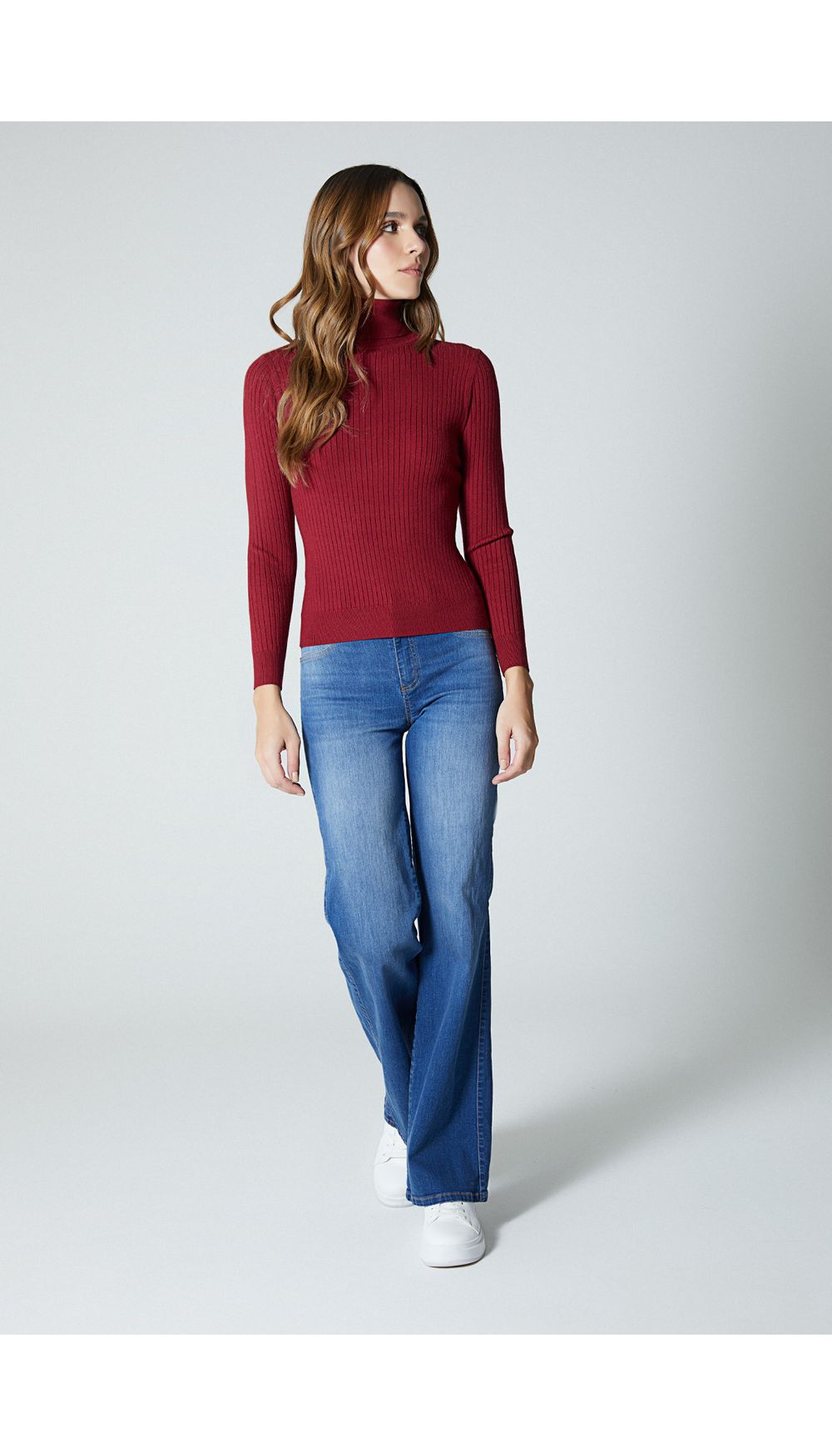 Jean para mujer  tiro medio recto