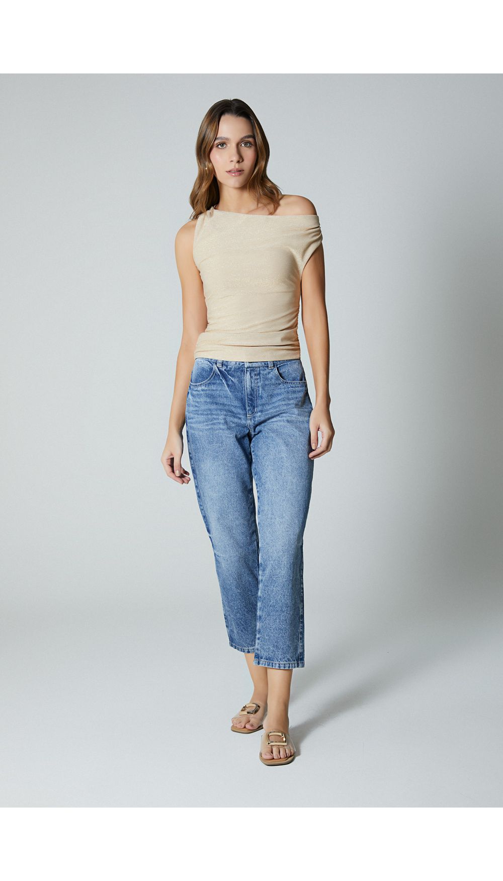 Jean para mujer  tiro alto mom fit