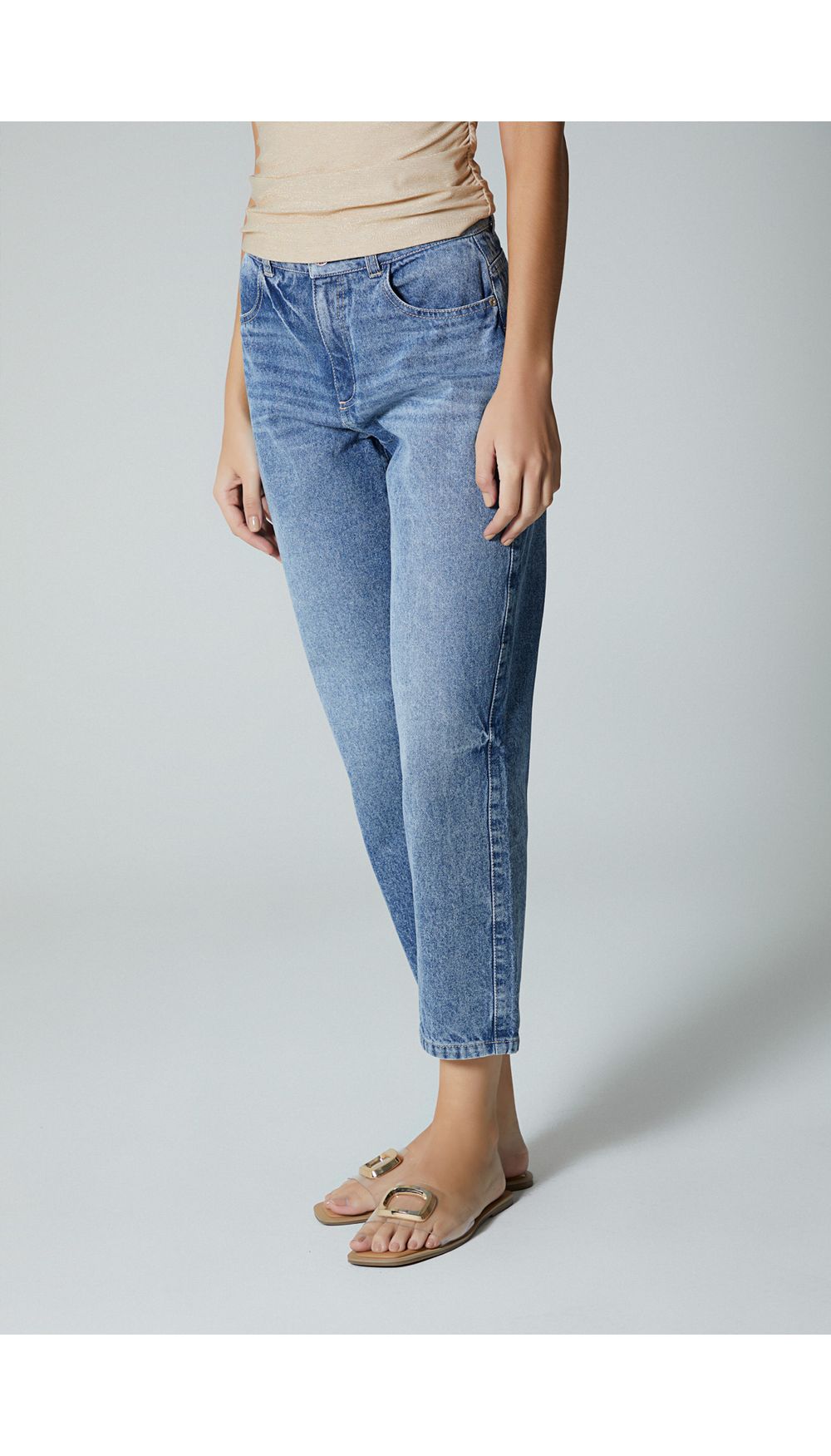 Jean para mujer  tiro alto mom fit