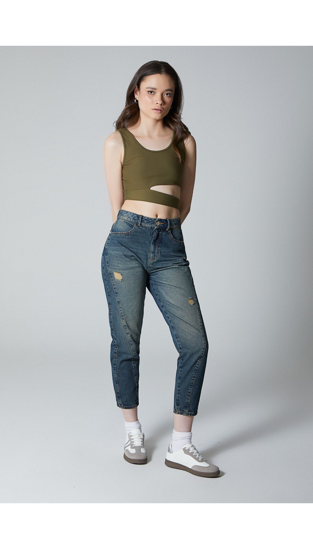Jean  para mujer  tiro alto mom fit