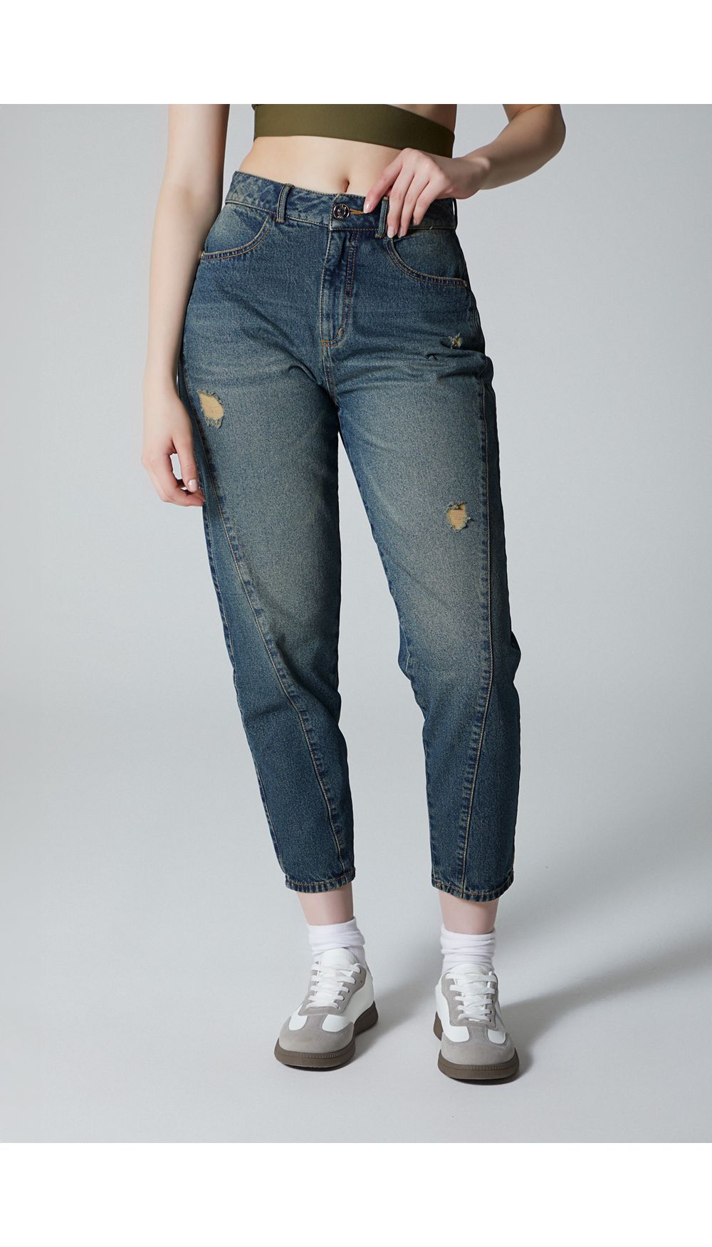 Jean  para mujer  tiro alto mom fit