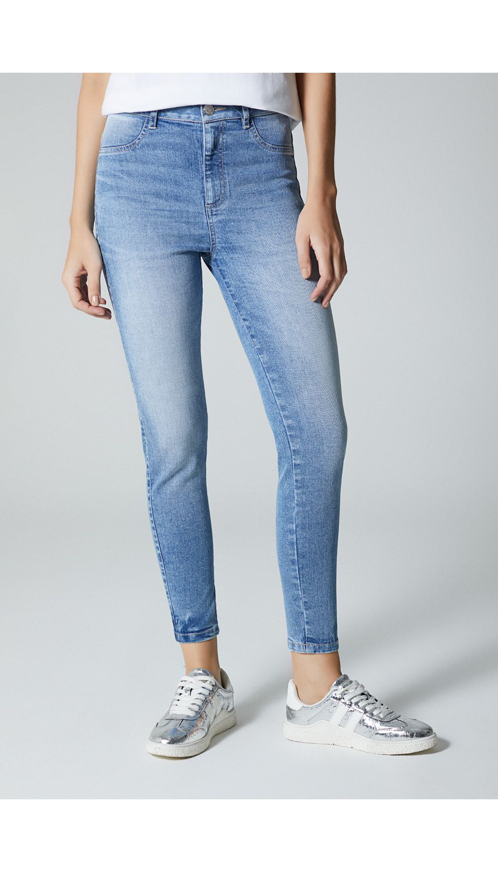 Jean para mujer tiro alto  skinny