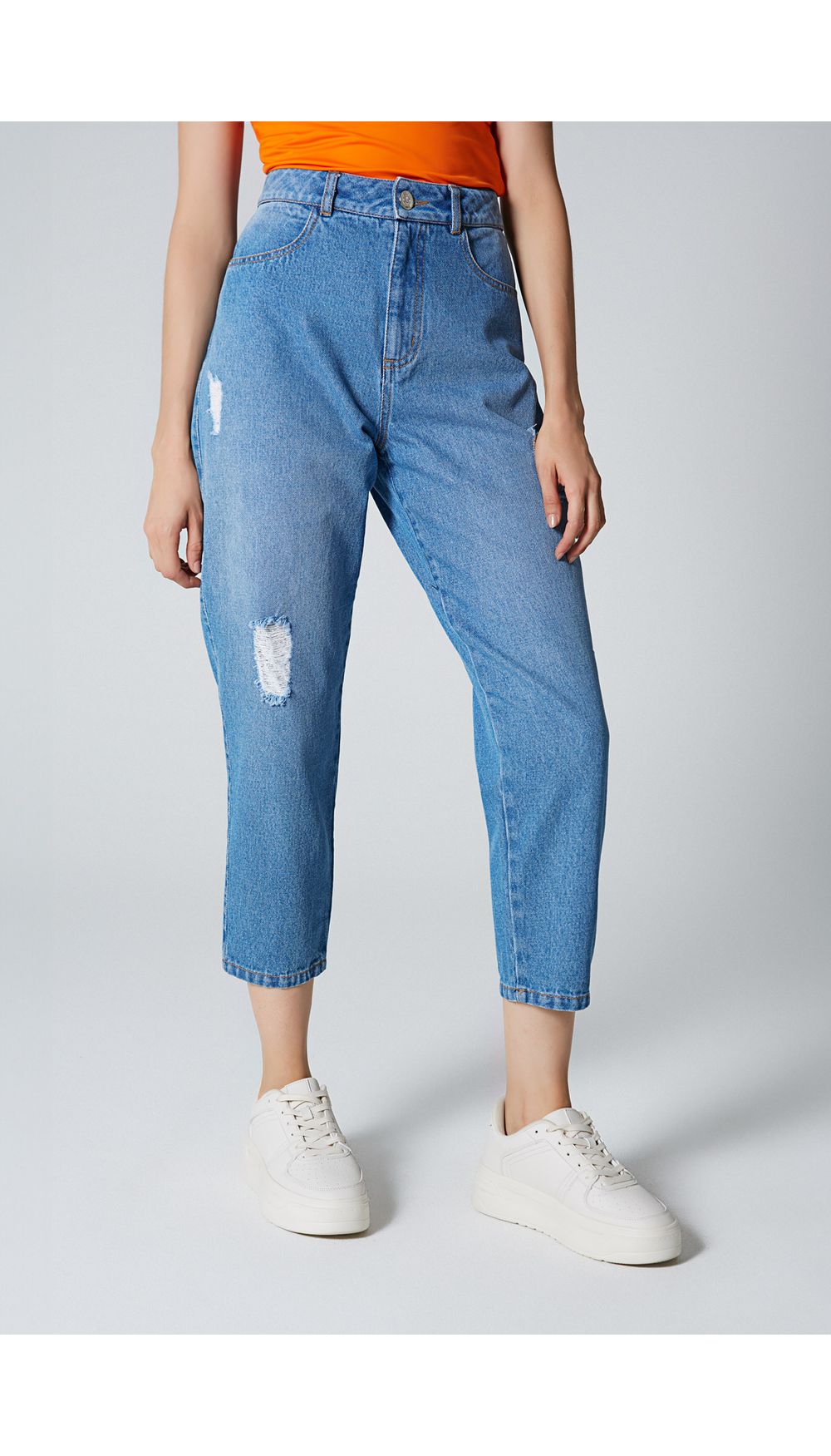 Jean mujer tiro medio boyfriend basico
