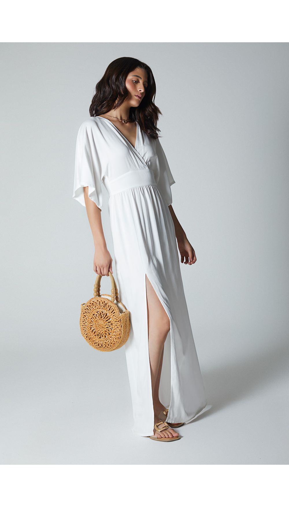 Vestido largo para mujer manga corta