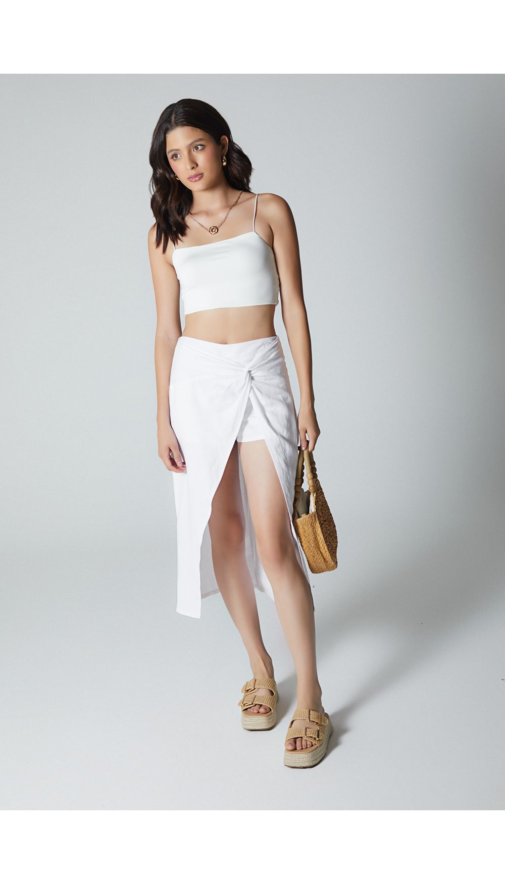 Falda short midi para mujer