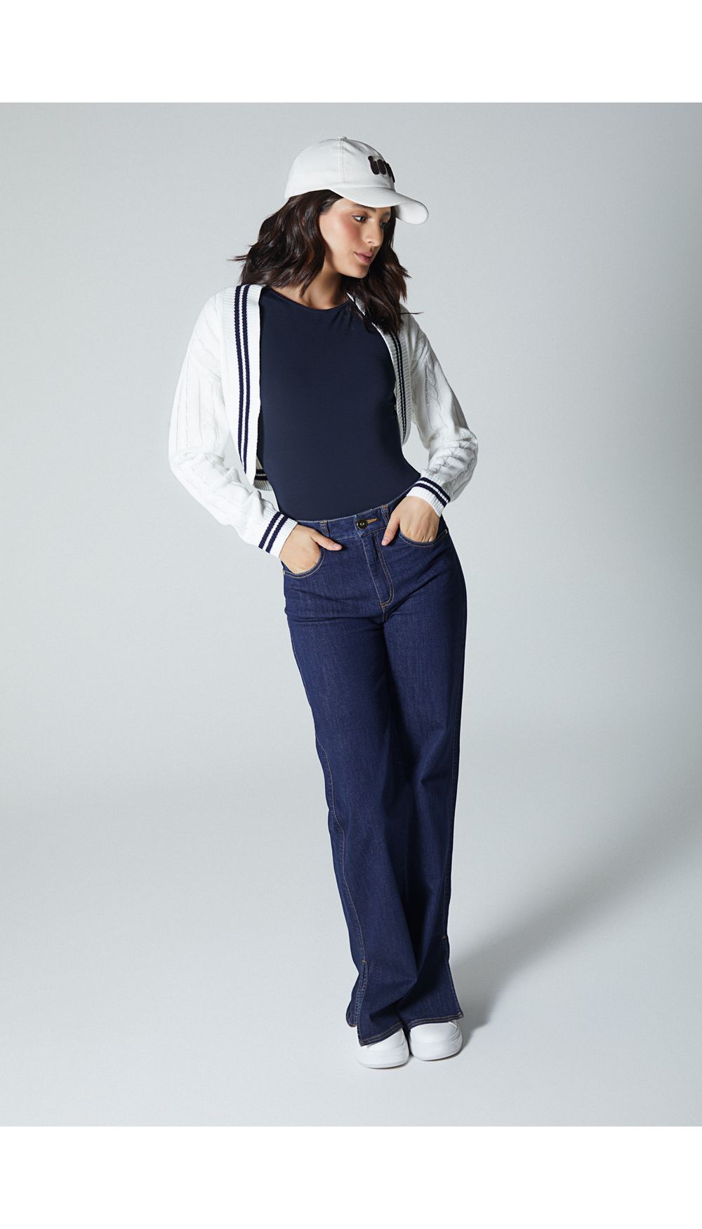 Jean para mujer  tiro alto recto