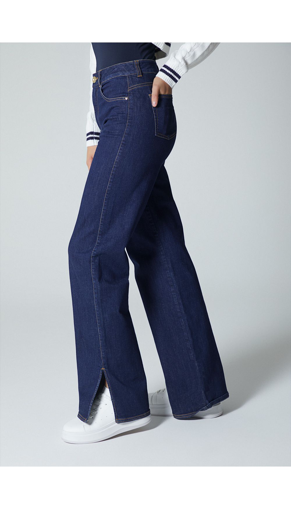 Jean para mujer  tiro alto recto
