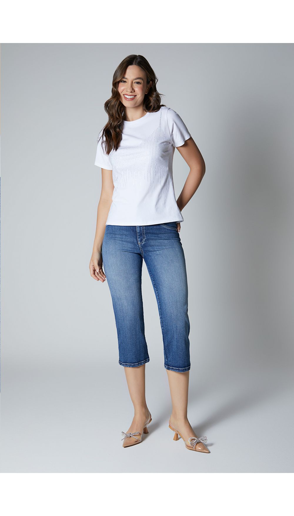 Jean para mujer  tiro medio capri