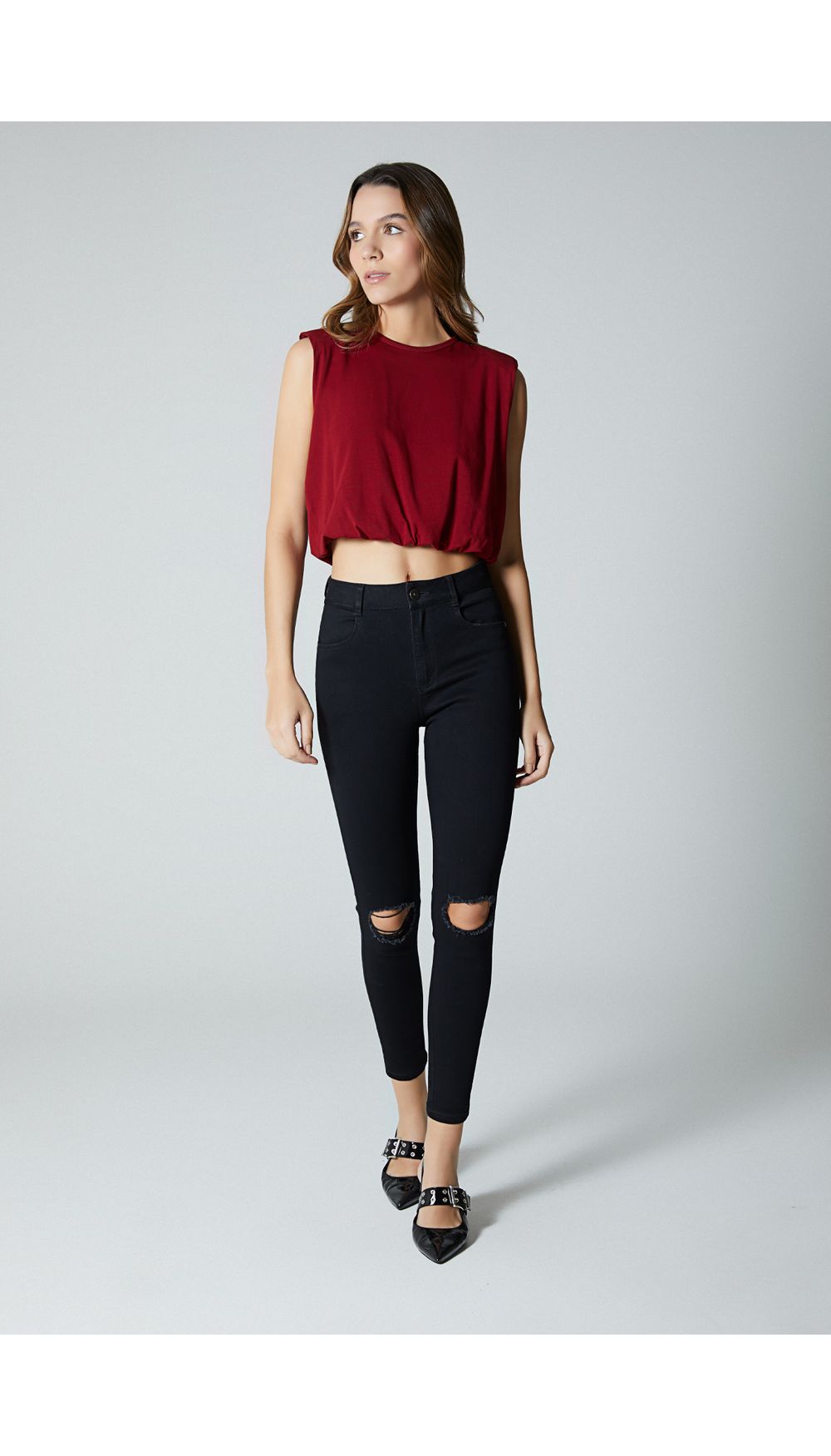 Jean para mujer tiro alto skinny