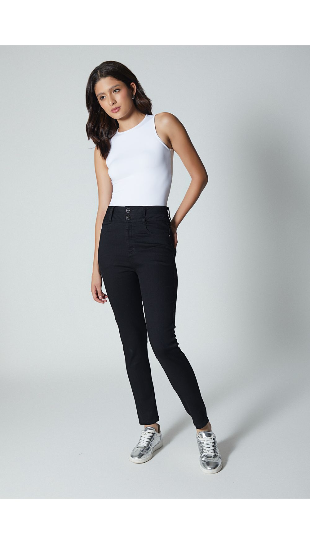 Jean para mujer tiro alto alto  skinny