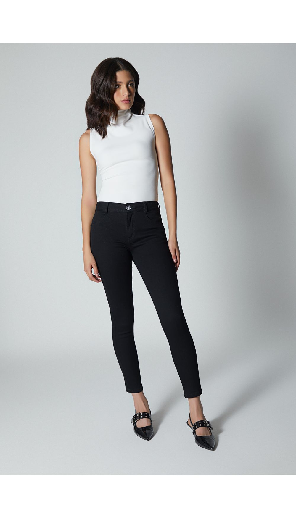 Jean para mujer tiro medio skinny