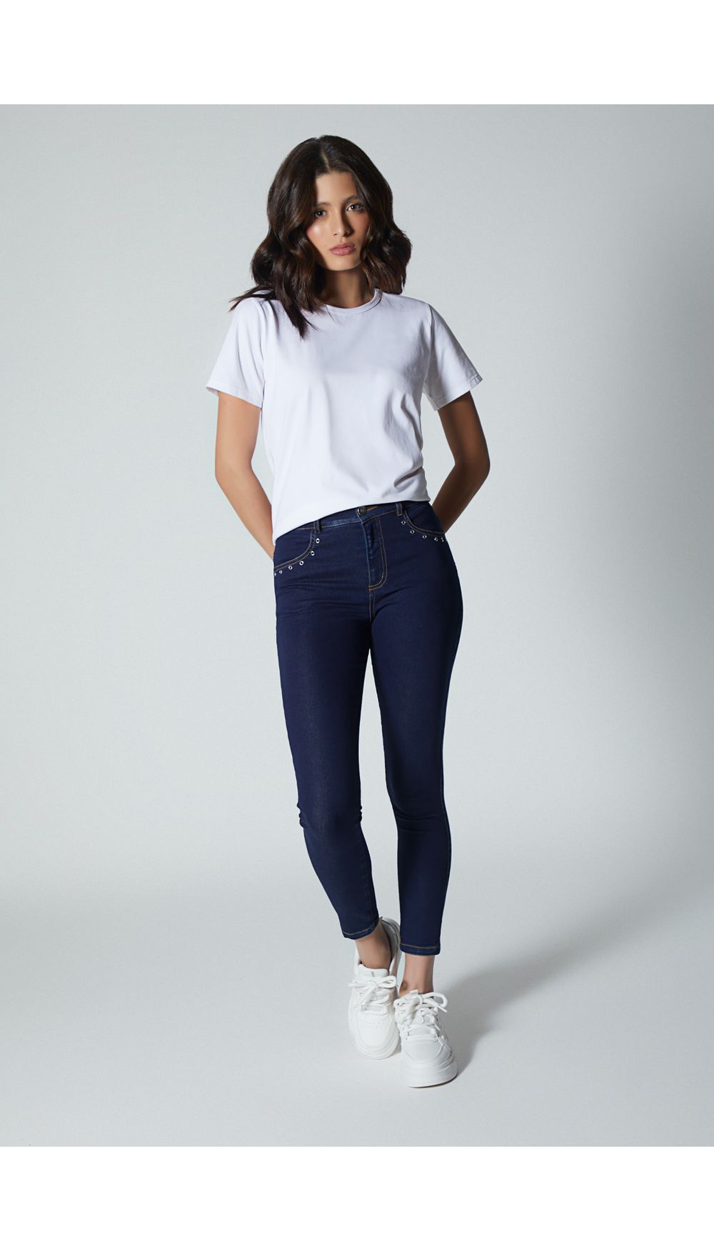 Jean para mujer tiro medio skinny