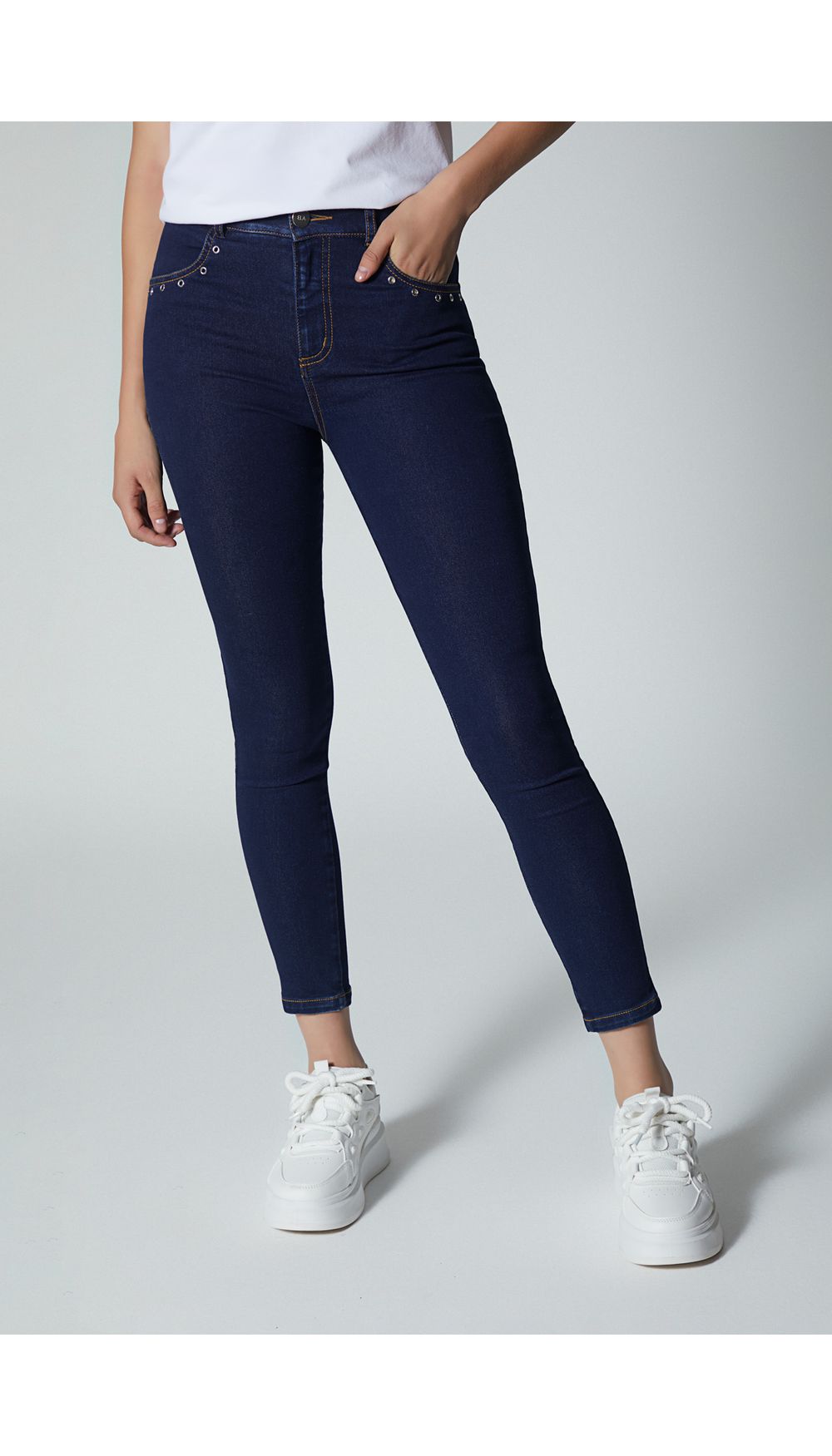 Jean para mujer tiro medio skinny