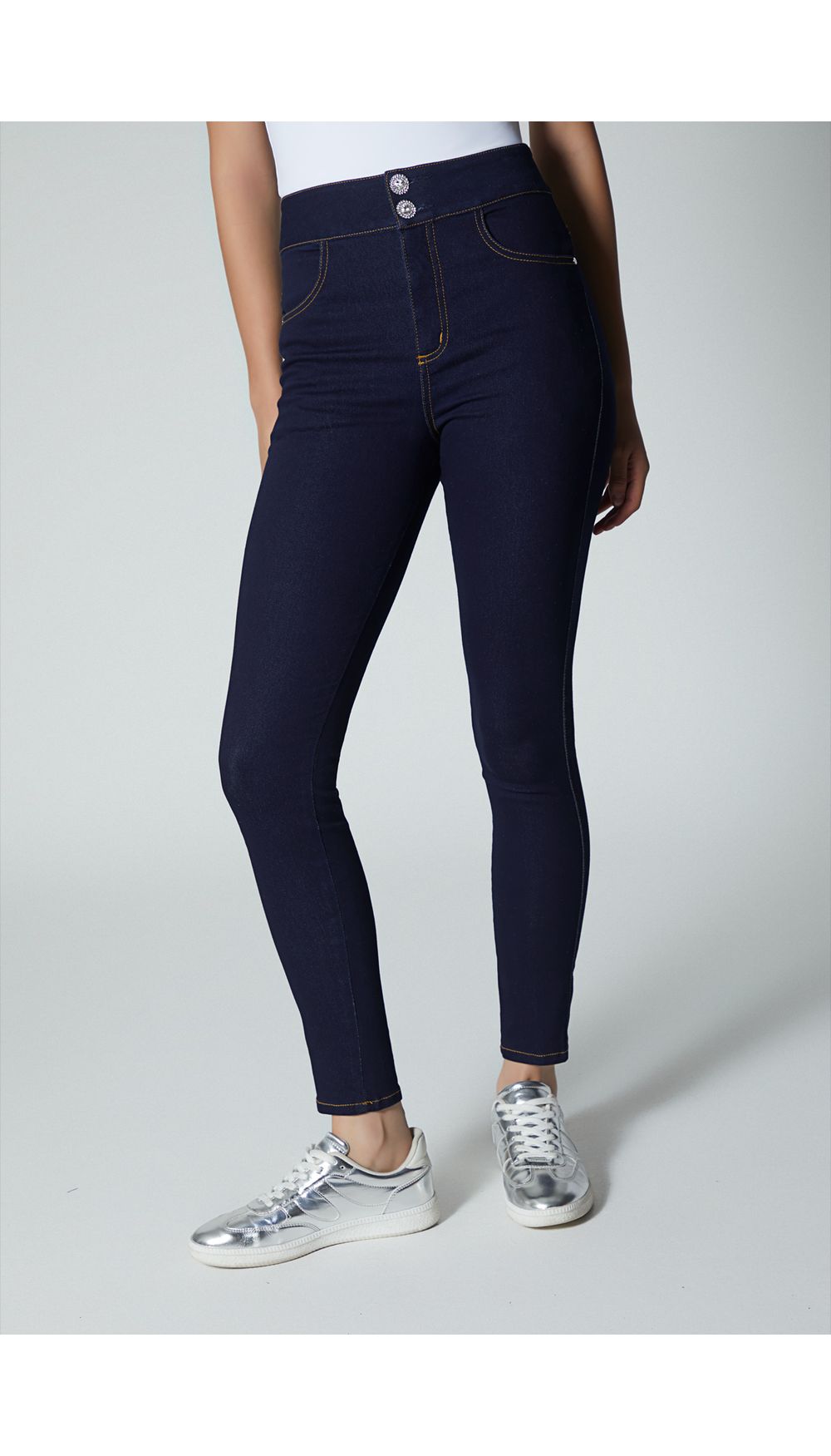 Jean para mujer tiro alto ultra pretina