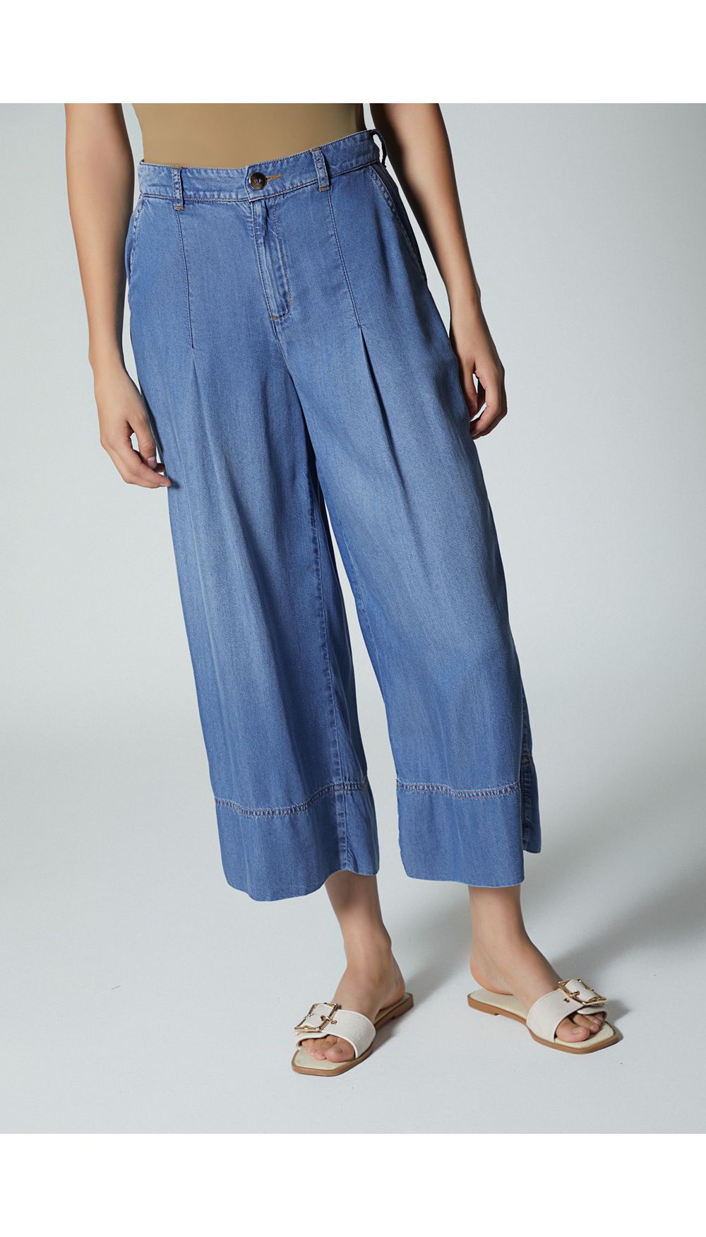 Jean para mujer culotte tiro alto