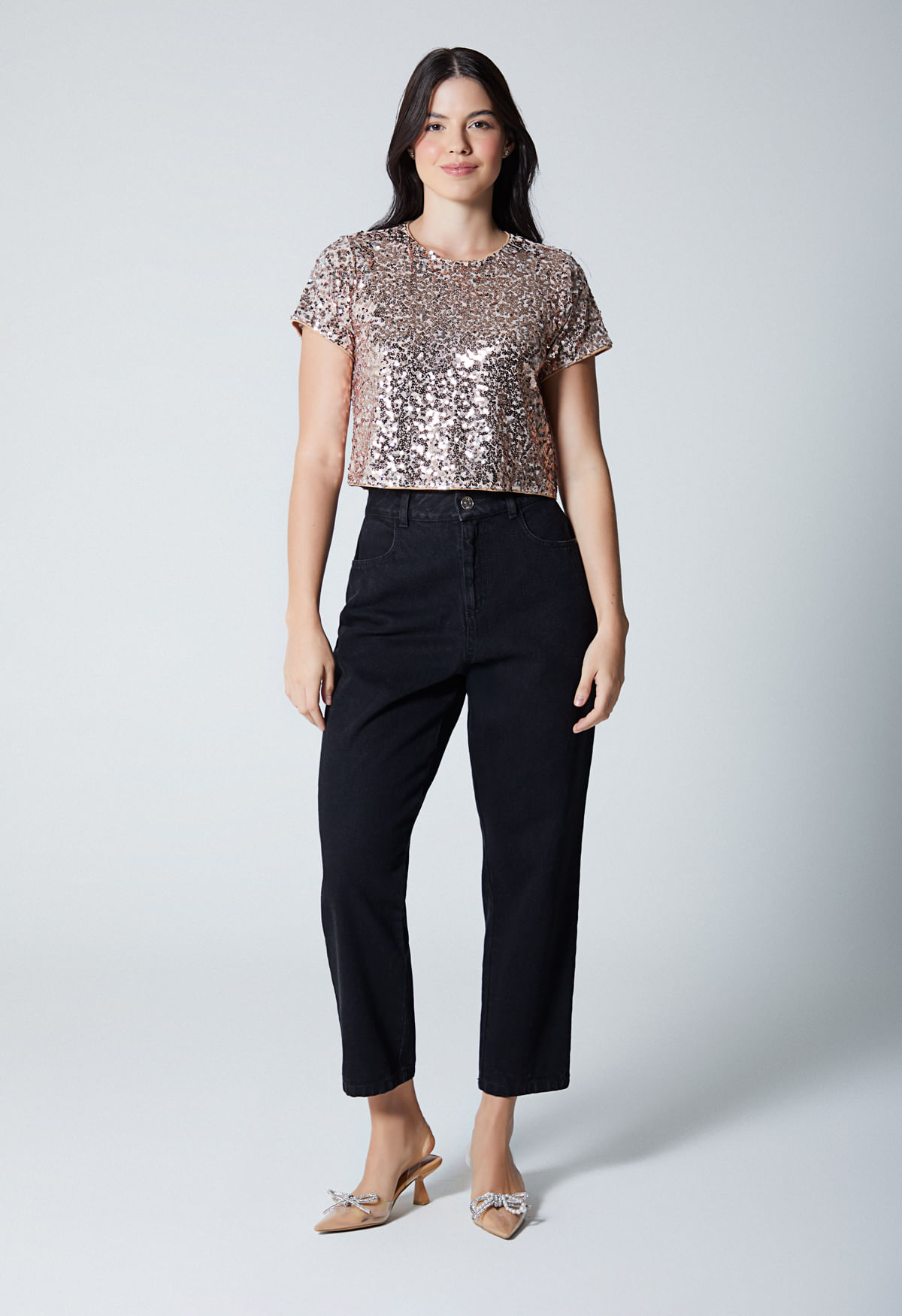 Camiseta tipo boxy para mujer capsula carnaval Camiseta tipo boxy para mujer capsula ca xs combinado - Imagen principal