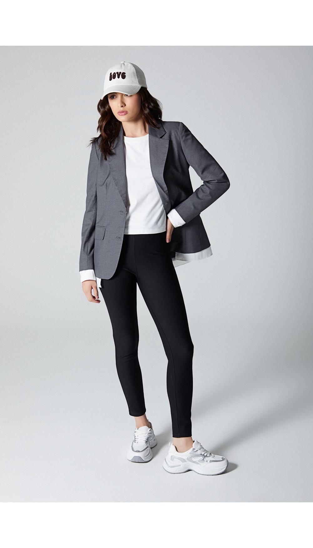 Blazer manga larga oversize para mujer