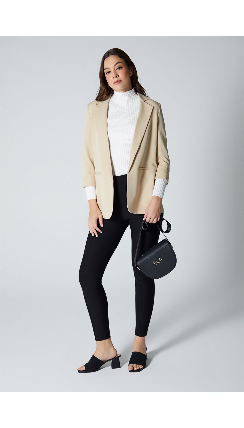 Blazer basico manga tres cuartos para mu