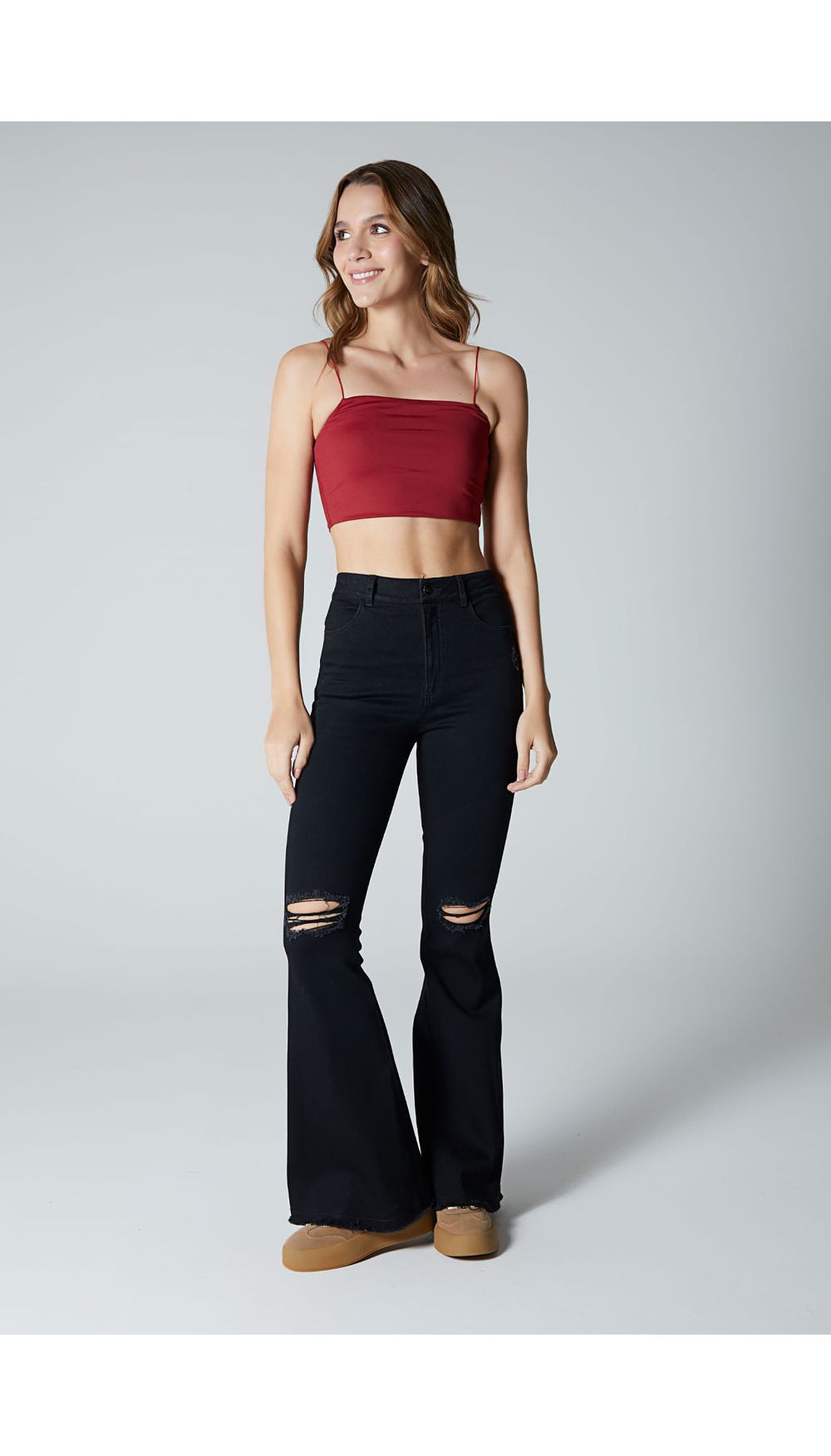 Jean  para mujer  tiro medio  campana co