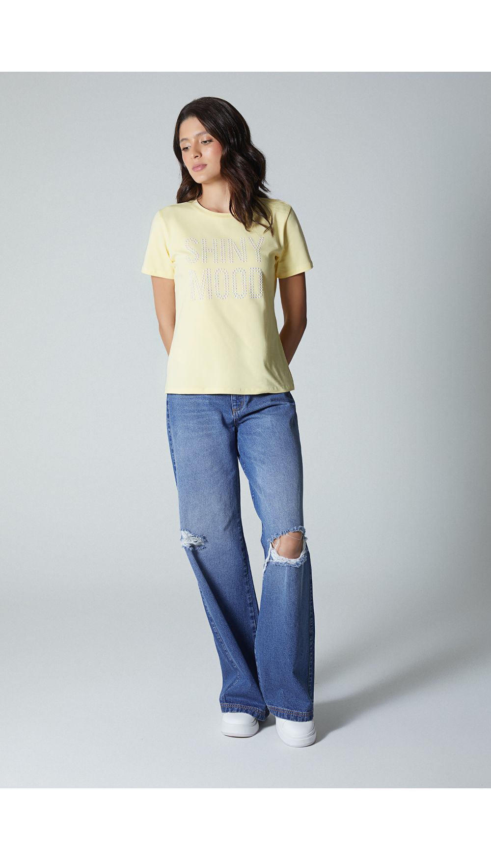 Jean para mujer  tiro alto palazo