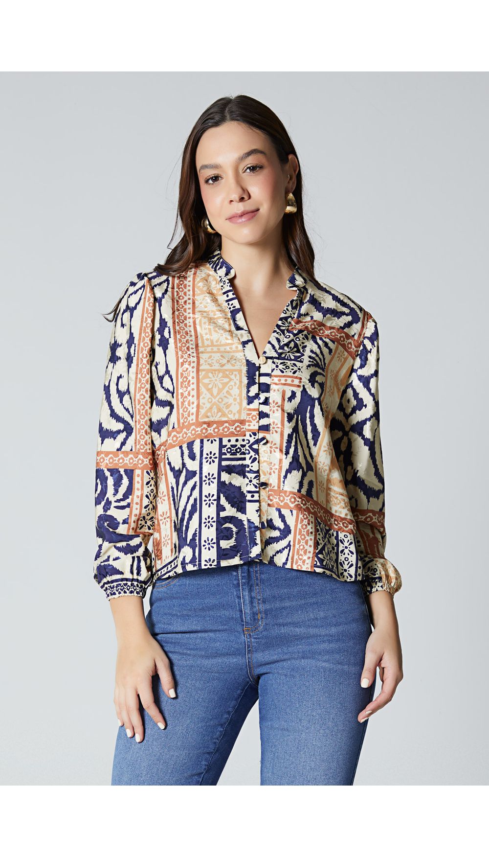 Blusa manga larga para mujer