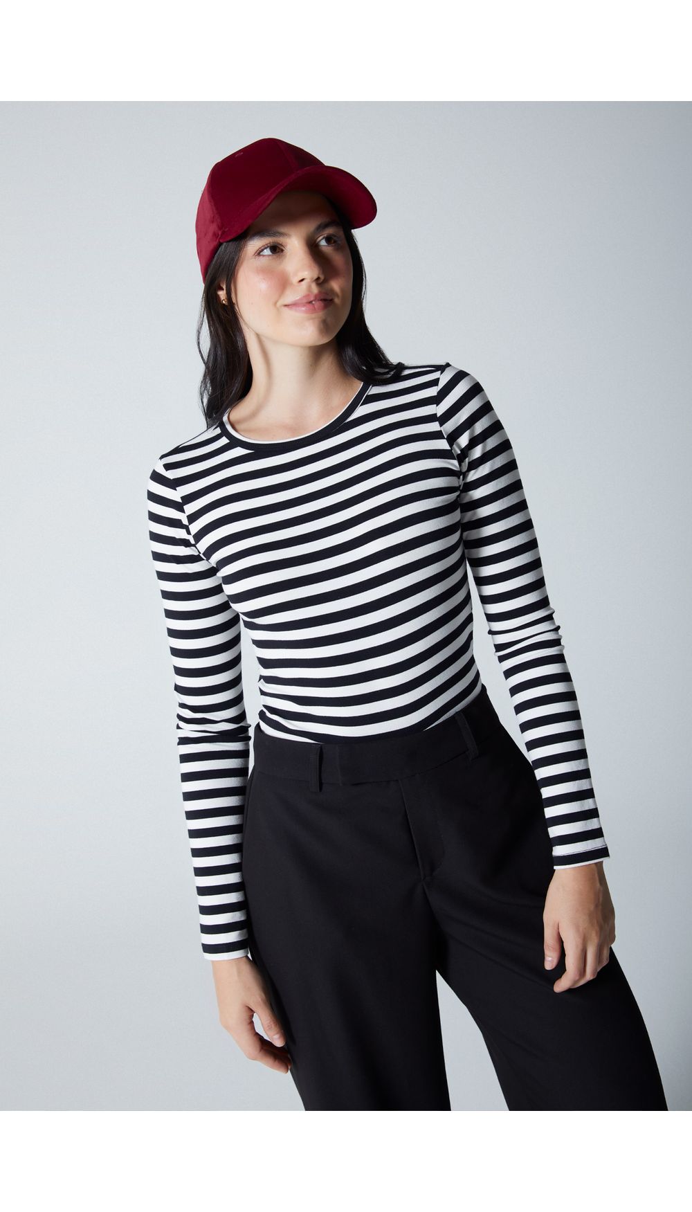Blusa cuello redondo manga larga para mu