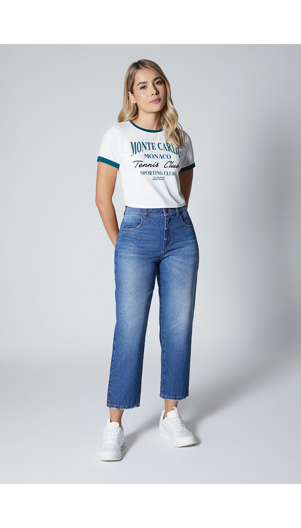 Camiseta para mujer crop ajustada