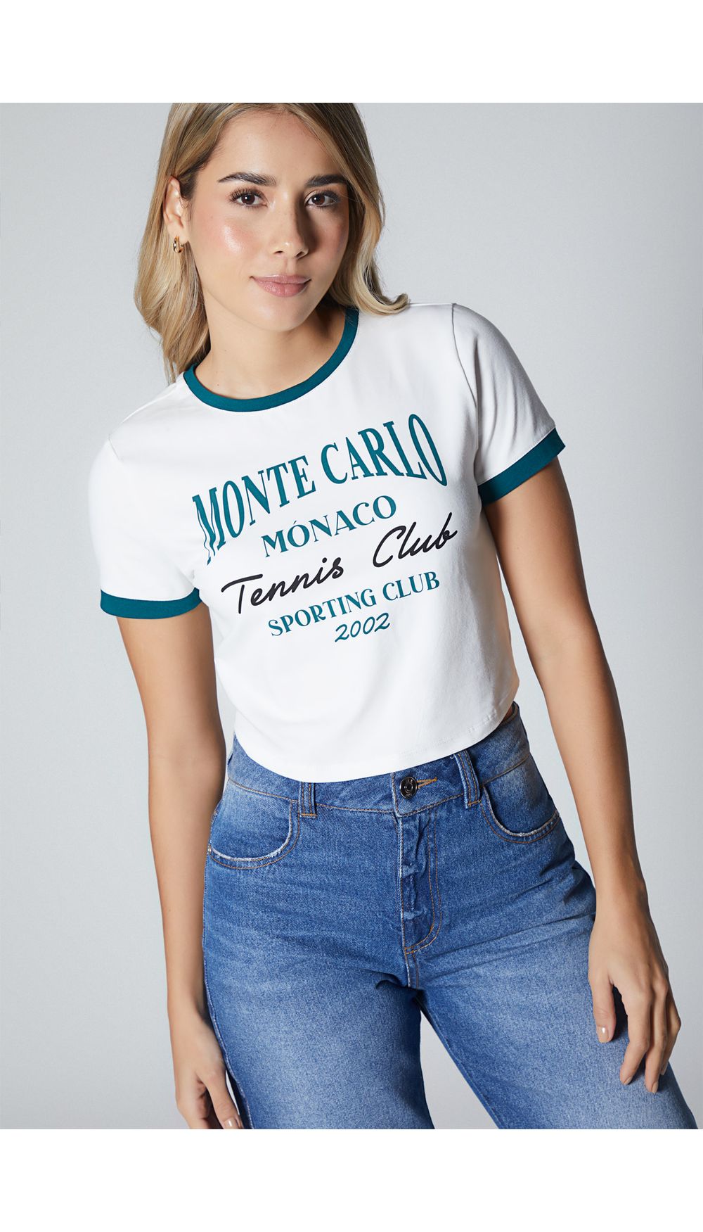 Camiseta para mujer crop ajustada