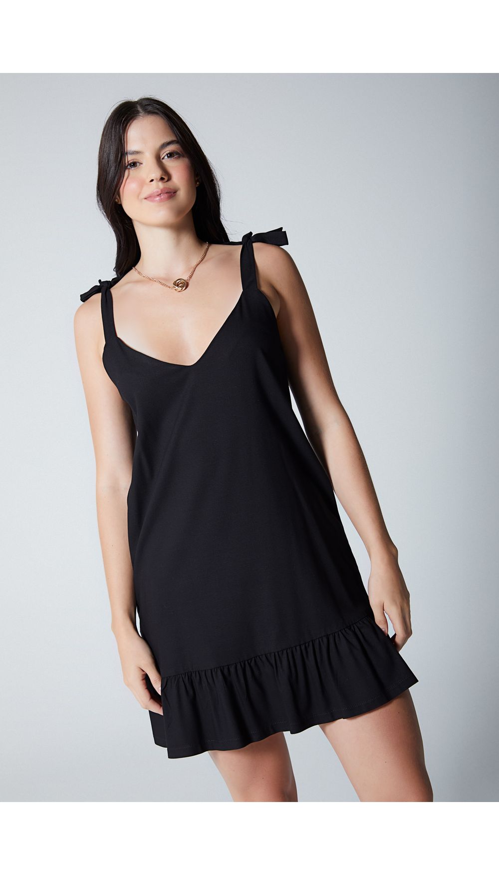 Vestido corto de tiras para mujer