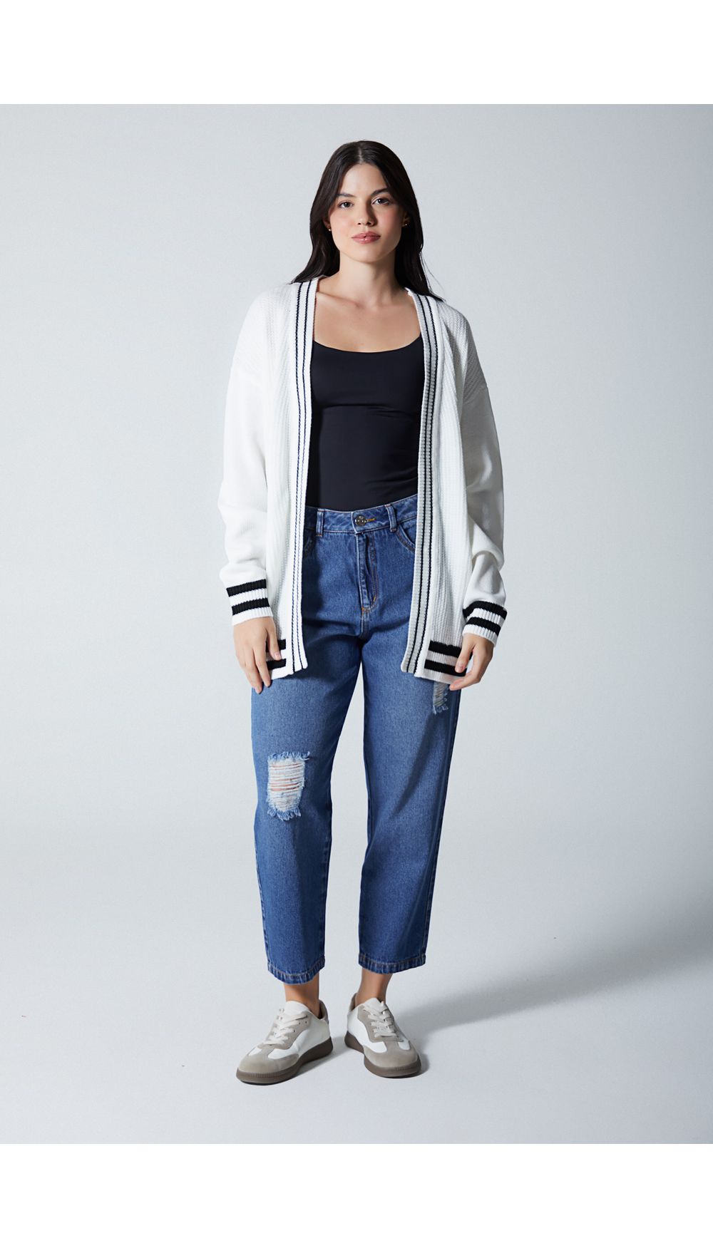 Sobretodo tipo cardigan para mujer