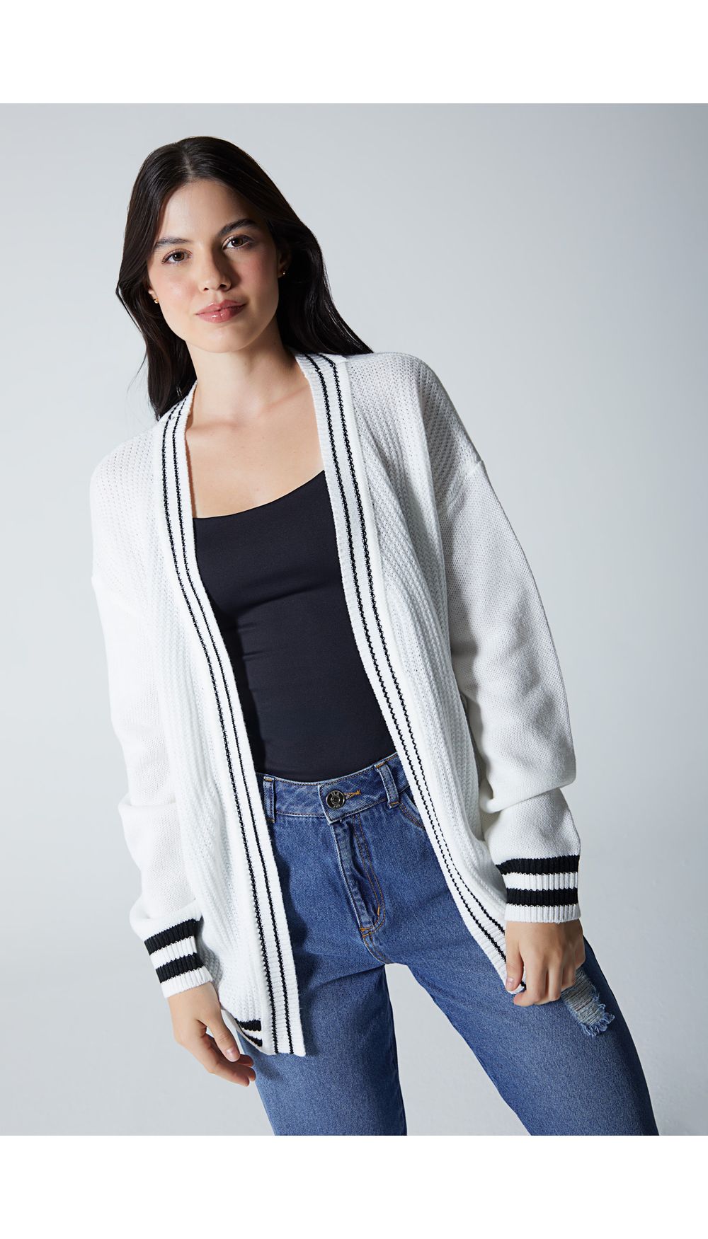 Sobretodo tipo cardigan para mujer