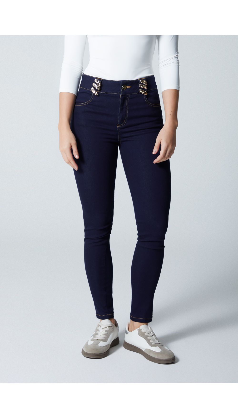 Jean para mujer tiro alto skinny
