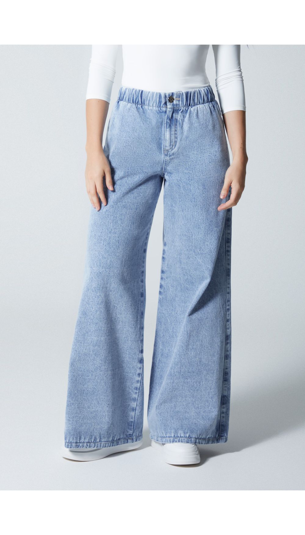 Jean  para mujer  tiro medio mega palazo