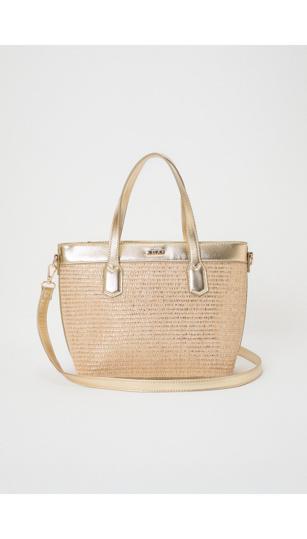 Bolso de mano combinacion materiales