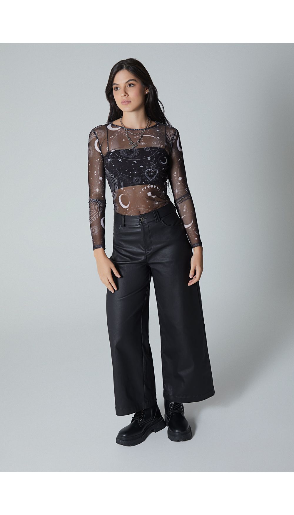 Blusa crop para mujer manga larga