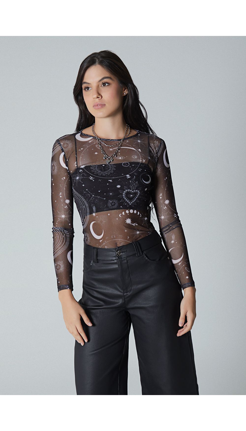 Blusa crop para mujer manga larga
