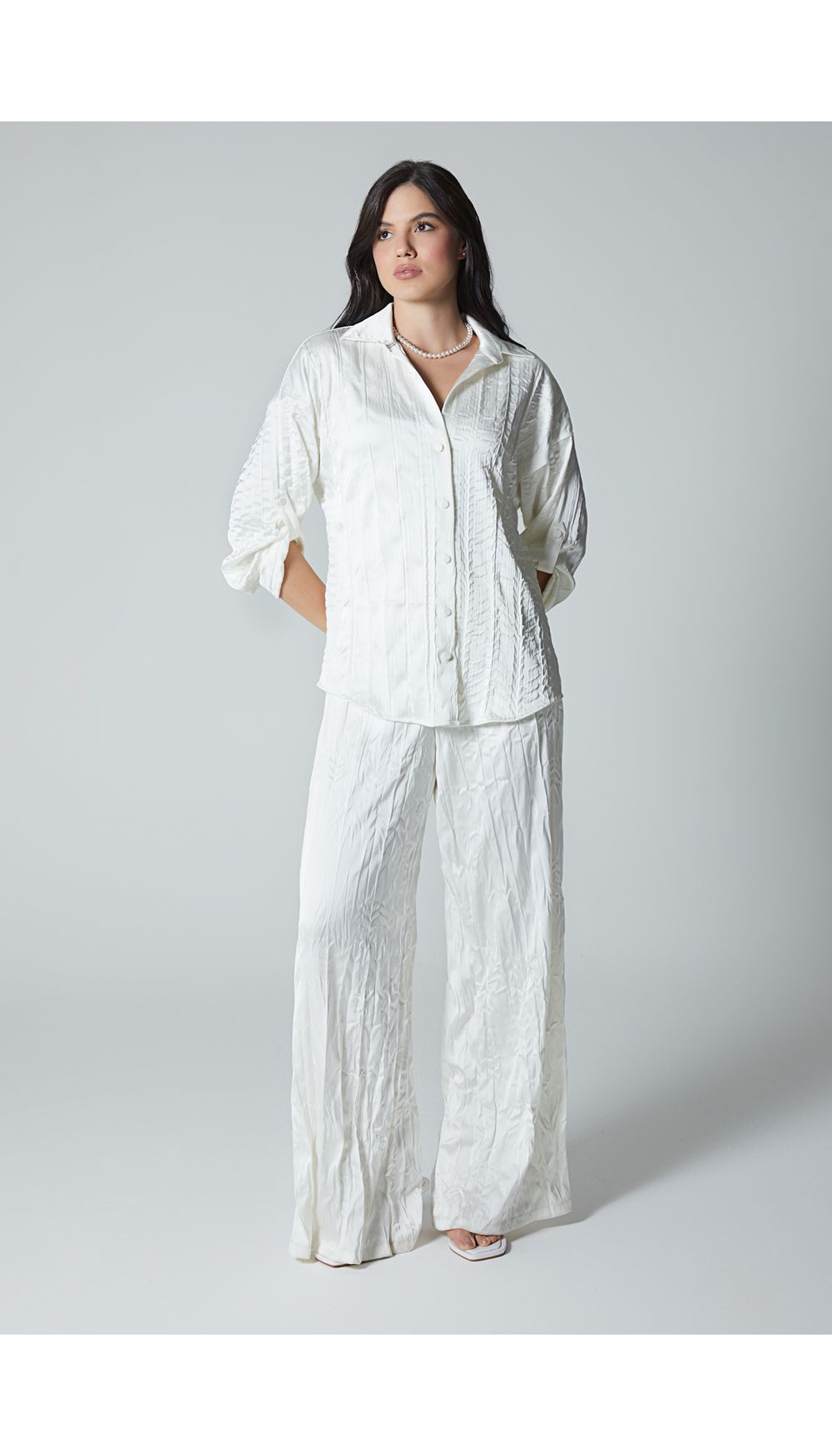 Pantalon tiro alto bota palazzo para muj