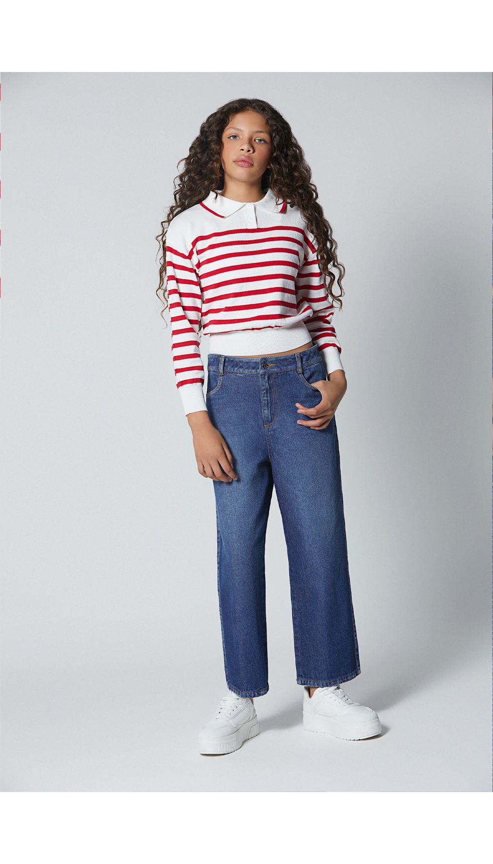 Blusa manga larga para niña