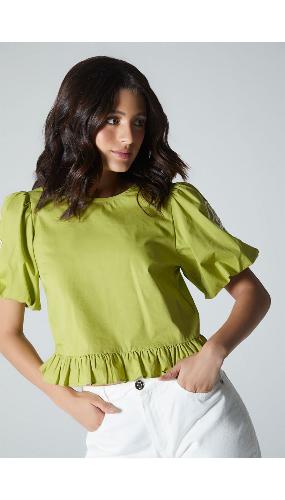 Blusa manga corta para mujer