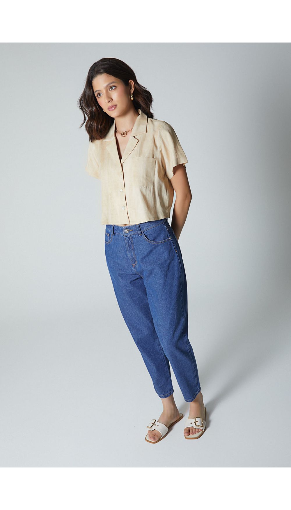 Blusa manga corta para mujer