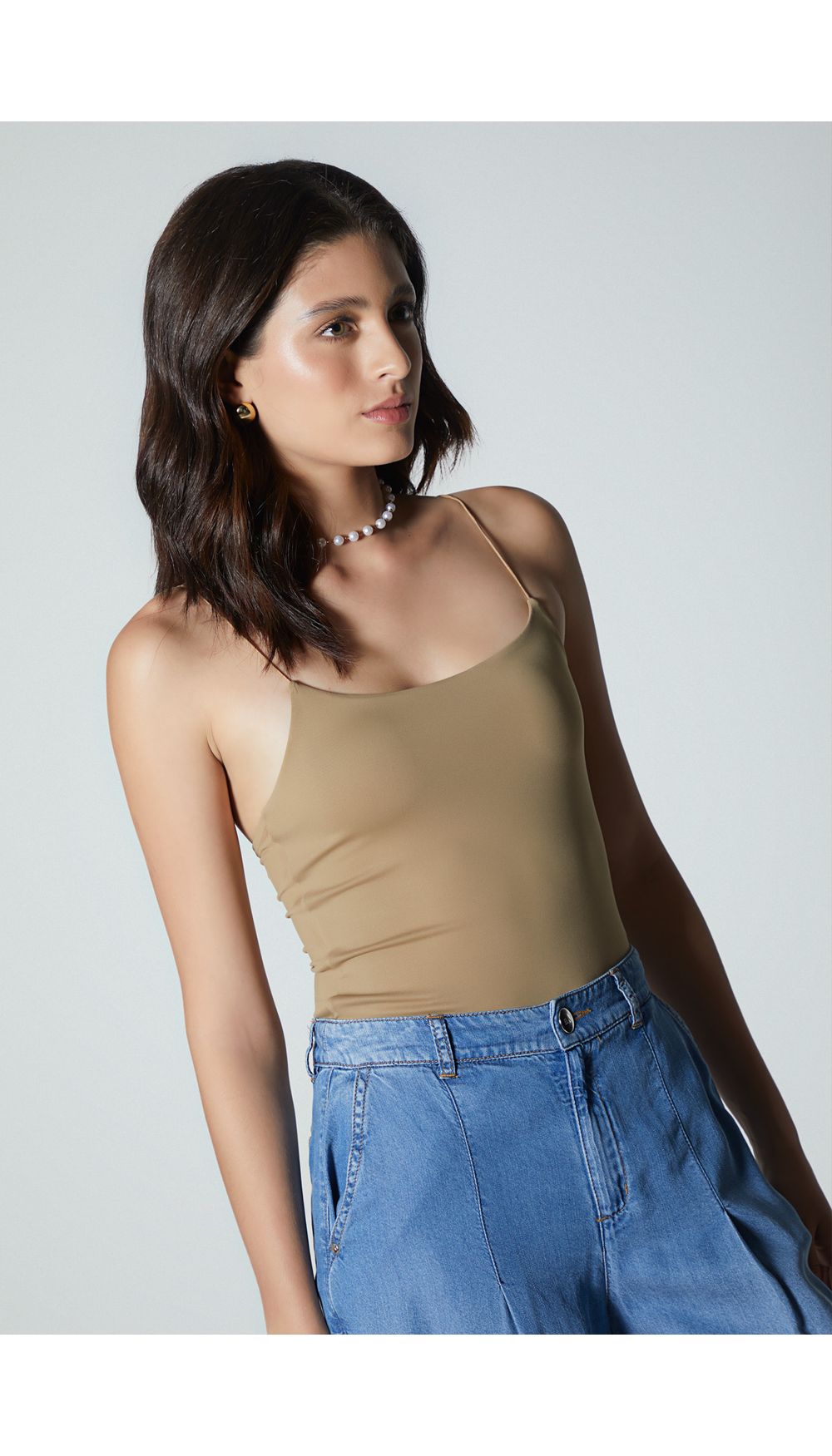 Blusa basica de tiras para mujer