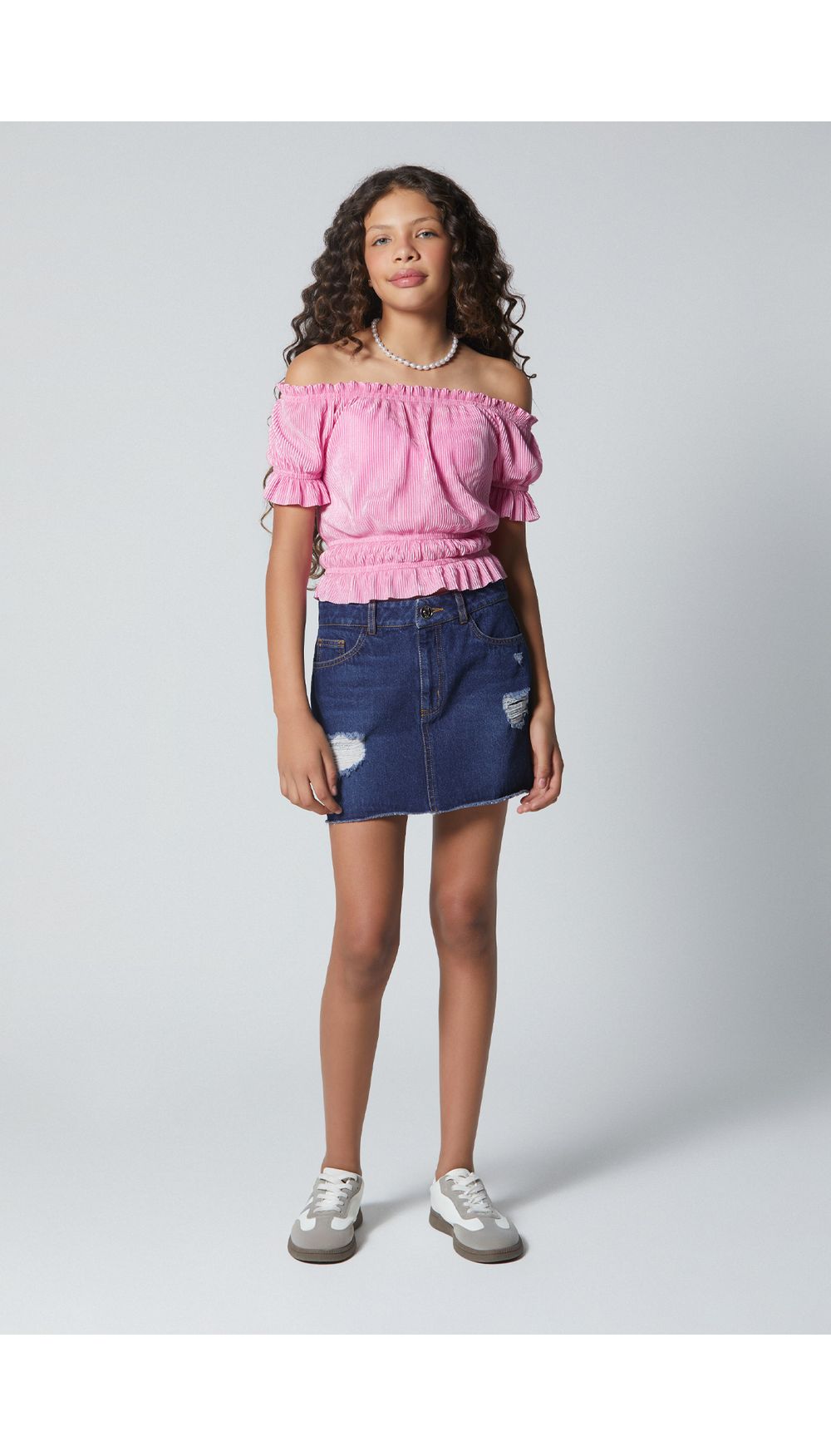 Blusa para niña hombros descubiertos